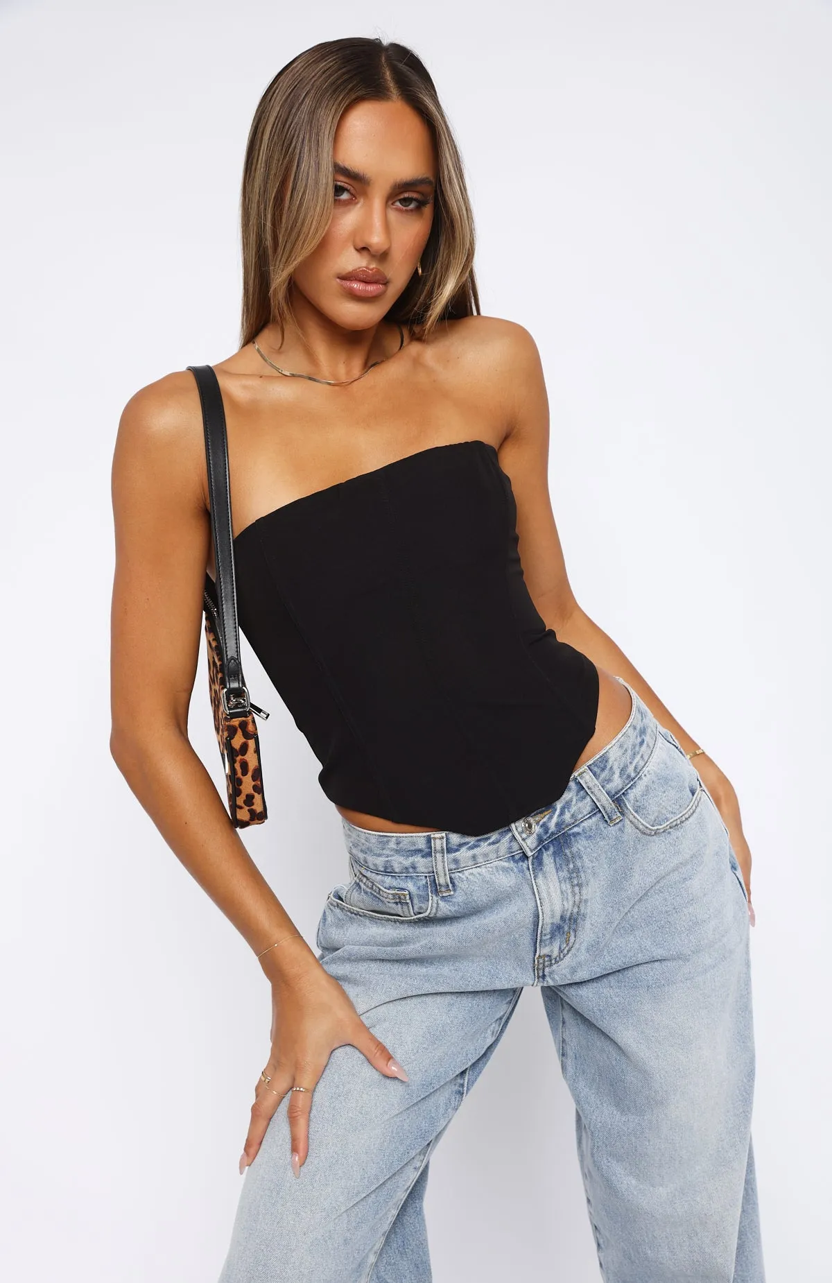 Let It Go Strapless Bustier Black Butter Soft Handfeel