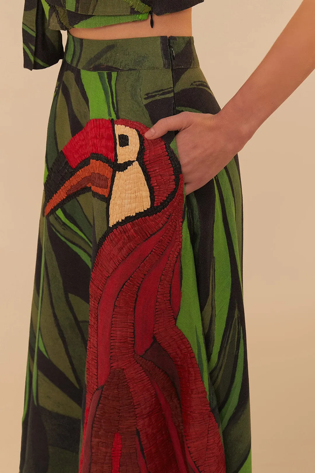 Coconut Tree Flow Embroidered Skirt Laid Back Look