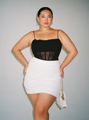 Benji Mini Skirt White Curve Neat Style Seasonal Must Have