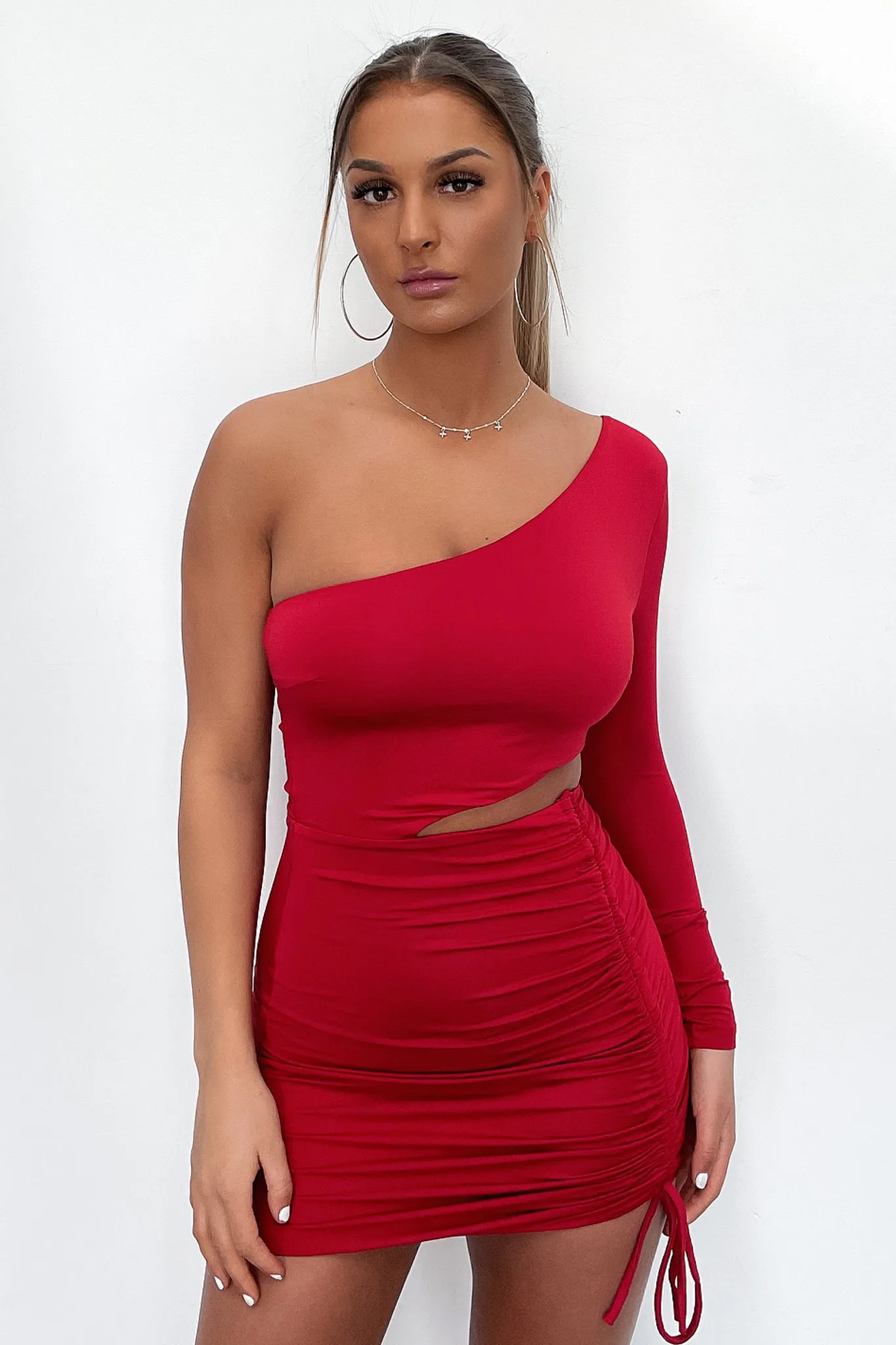 No Slip Grip Light Touch Naomi Dress - Red