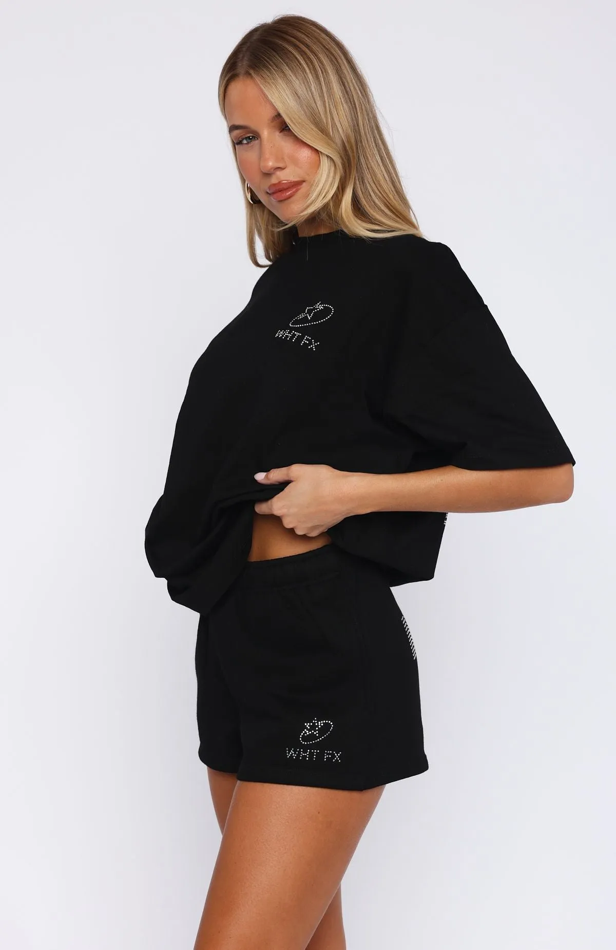Always Shining Lounge Shorts Black Four Way Stretch Fabric