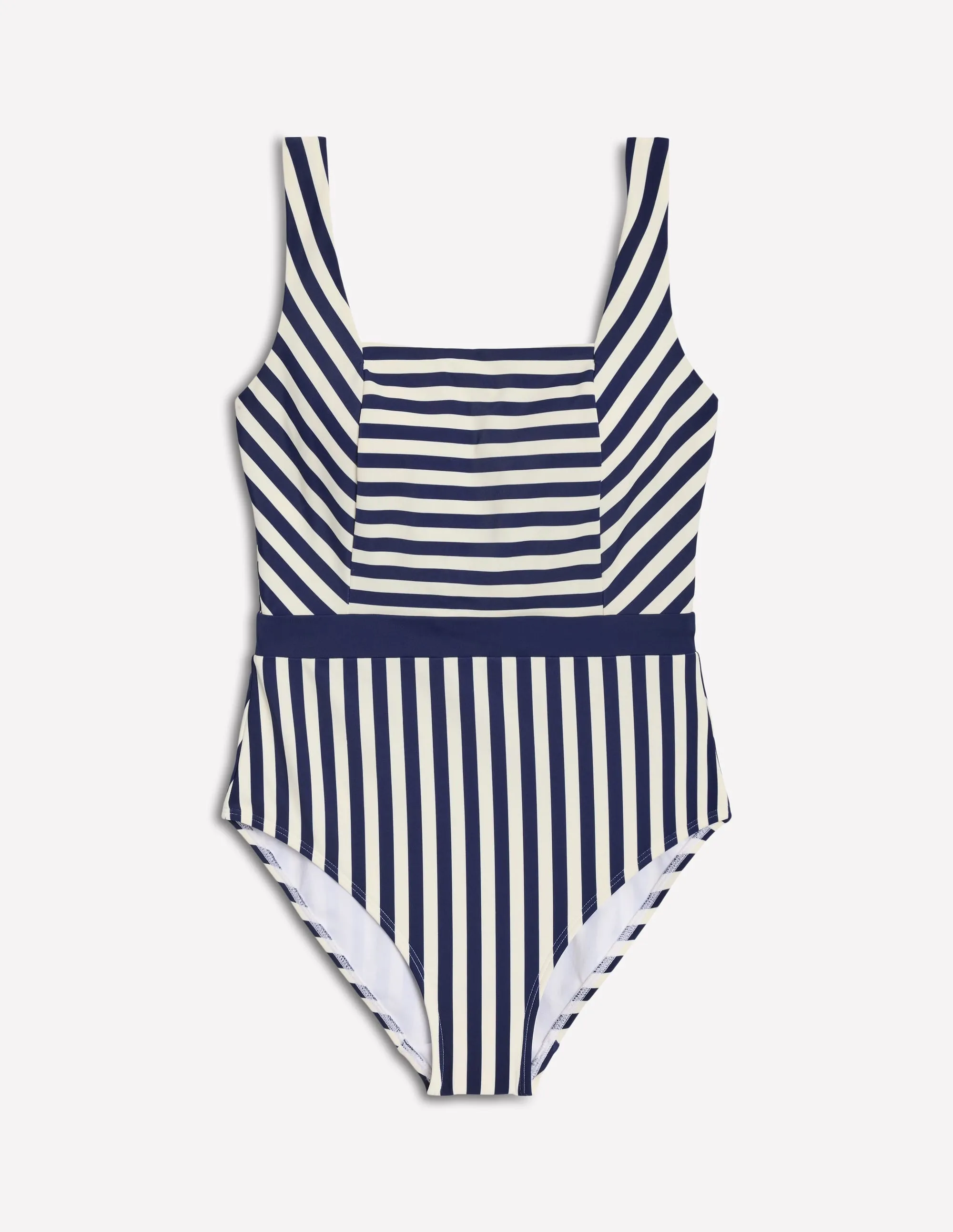 NoRubEdging Rain Proof Lefkada Square Neck Swimsuit-Navy/Ivory