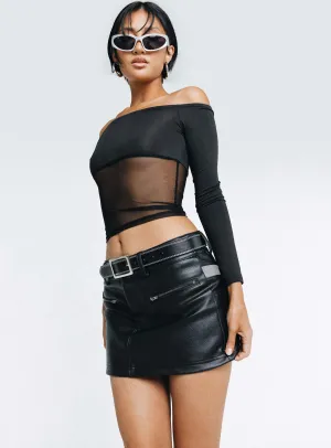 Bazley Faux Leather Mini Skirt Outfit Lookbook