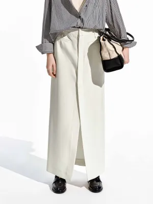 Heritage Brand Belted Front Slit Skirt