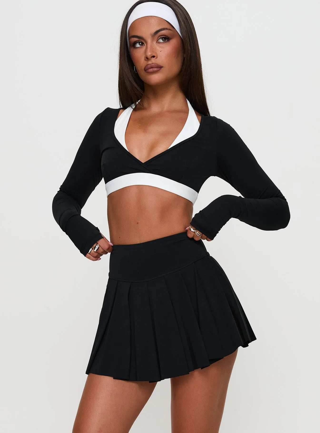 Modern Luxe Dynamic Pleat Active Skort Black