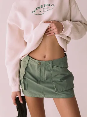 Leni Cargo Mini Skirt Khaki Adjustable Fit