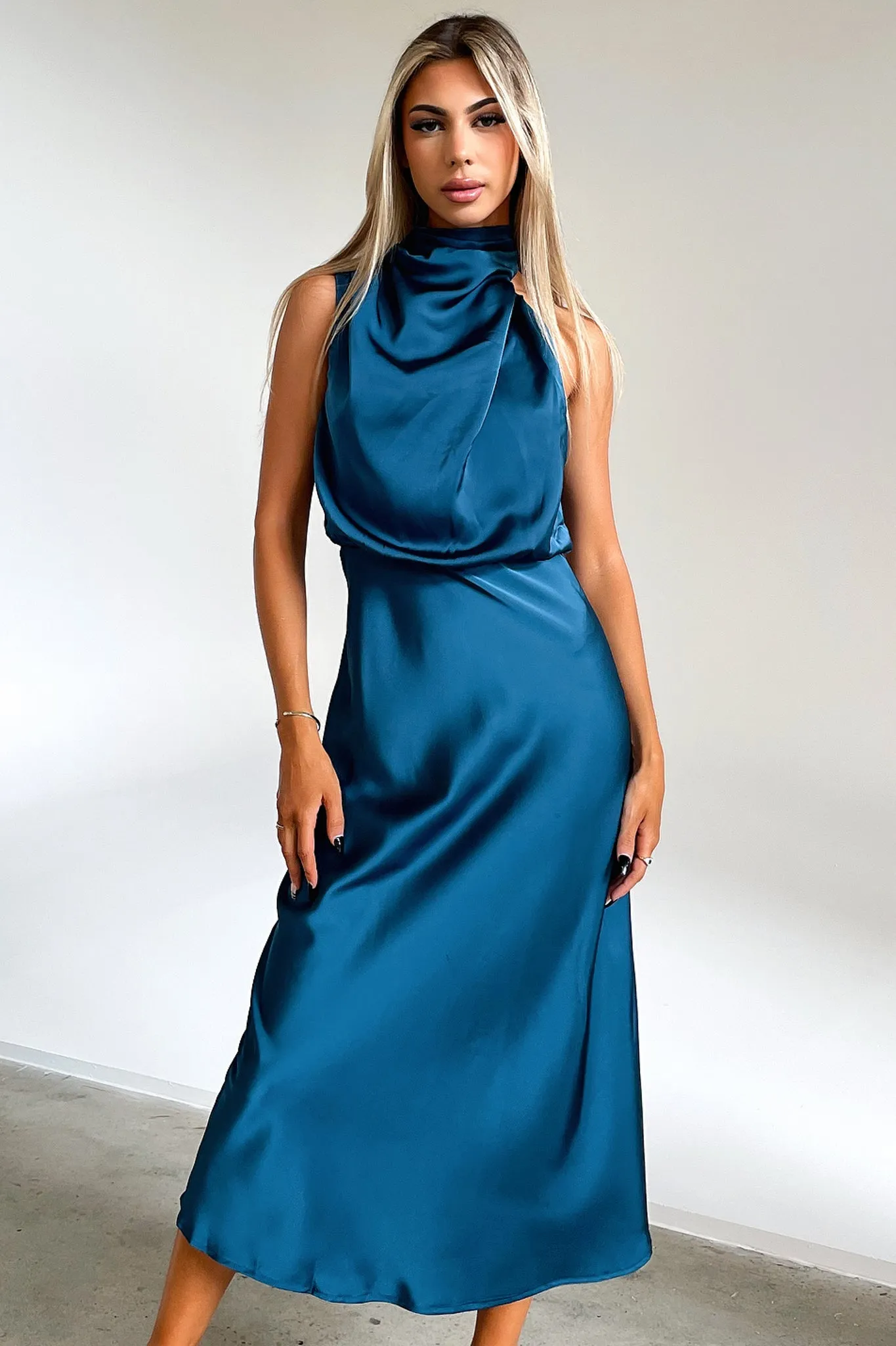 Santorini Maxi Dress - Emerald Short Sleeve