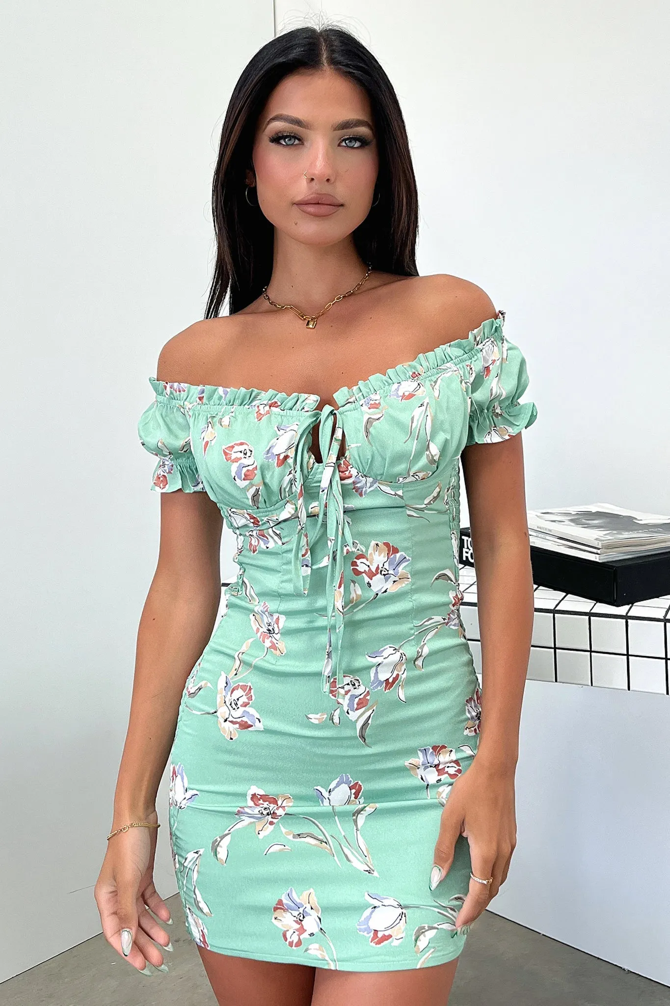 Maisie Dress - Green Print Look Loud Urban Star