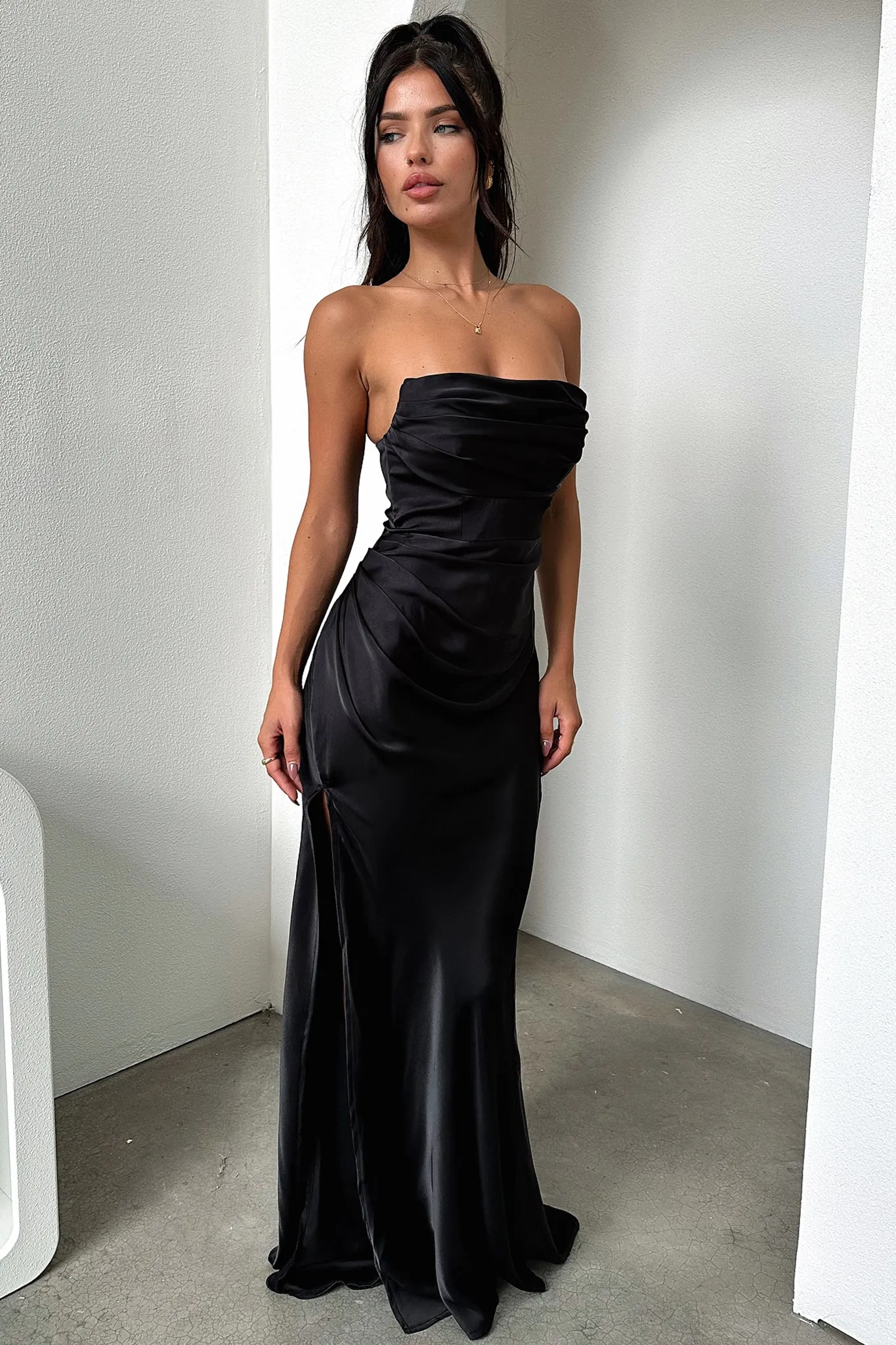 The lightweight fabric of this dress ensures comfort throughout the day without compromising style Lola Maxi Dress - Black