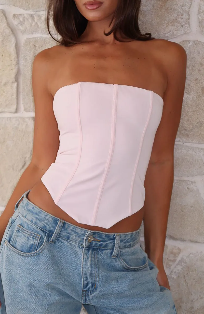 Always Wondering Strapless Bustier Baby Pink TwoToneEffect