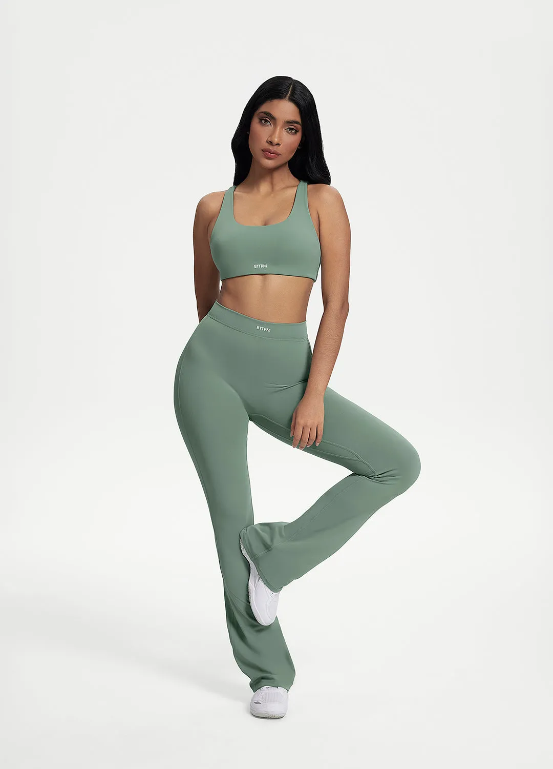 Airy Feel For Teens Breathable Fabric Scrunch Back Flared Leggings