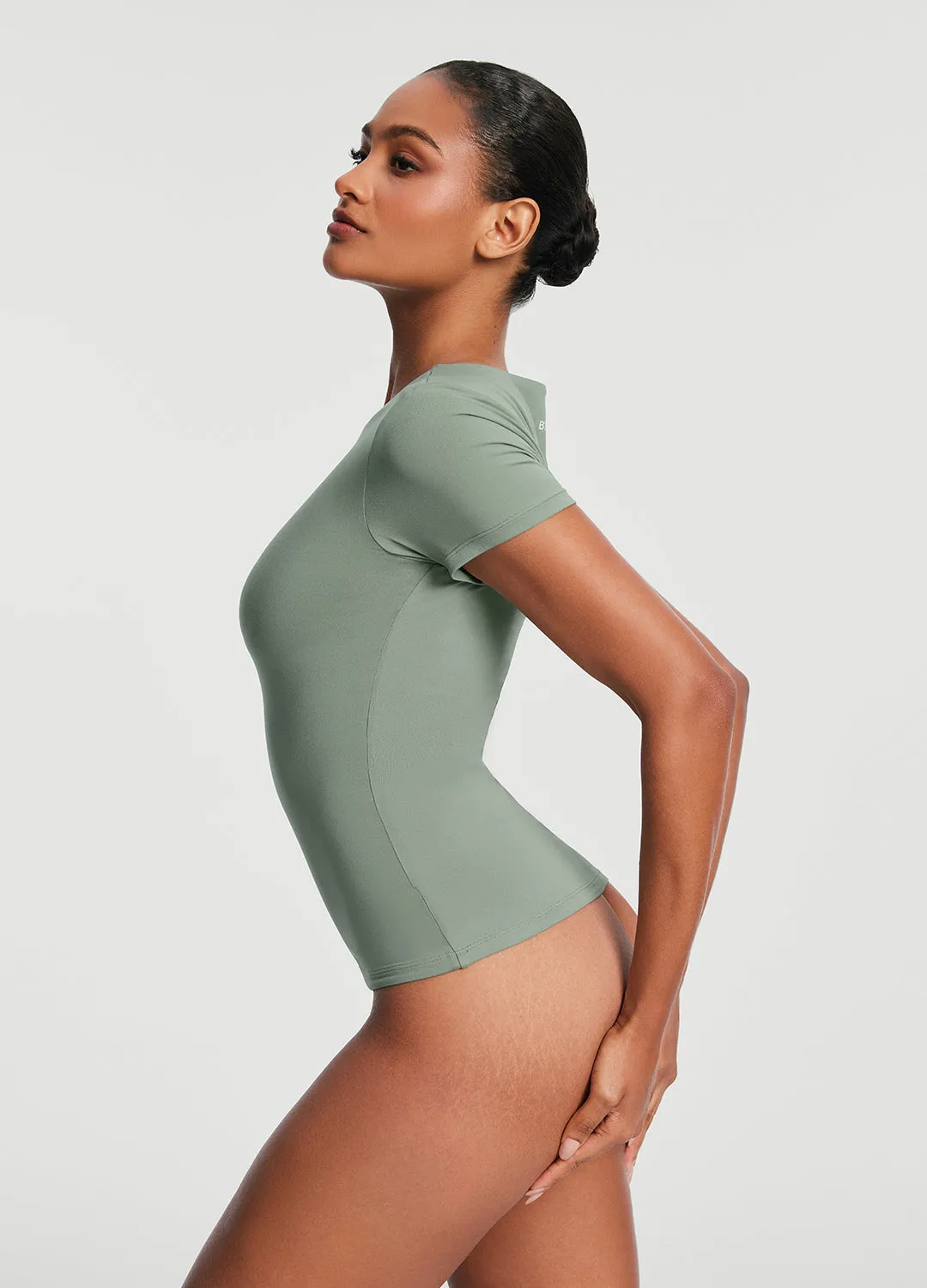 Short Sleeve Crew Neck Top soft look Fit For Comfort