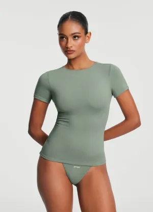 Short Sleeve Crew Neck Top Sports Outfit Light Casual