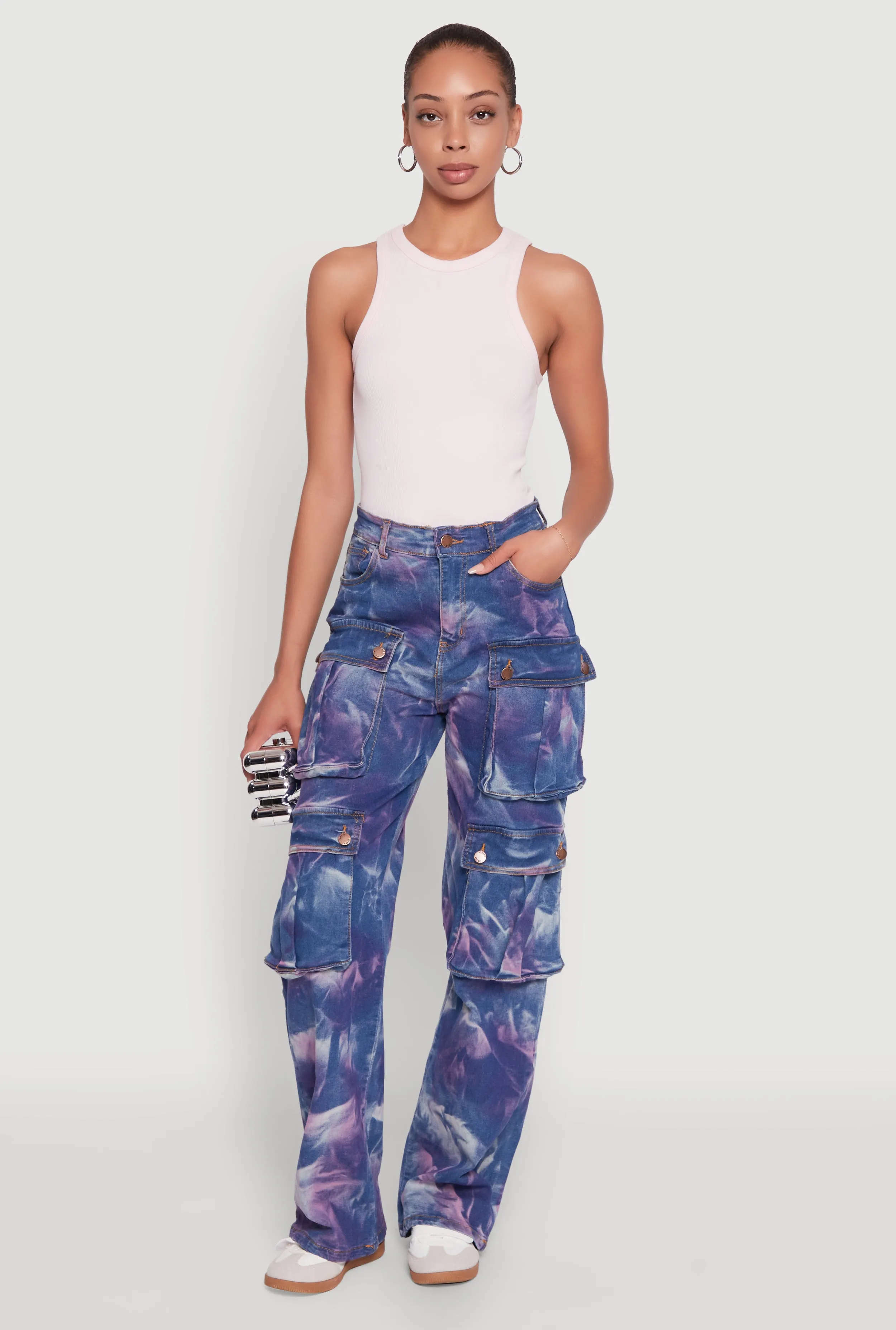 Daisy High Waisted Straight Leg Jeans with Cargo Pockets Timeless Edge