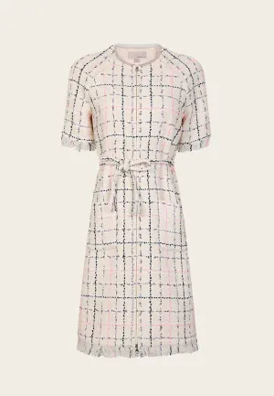 Warm Base Vented Panels Marion Stylish Tweed Dress