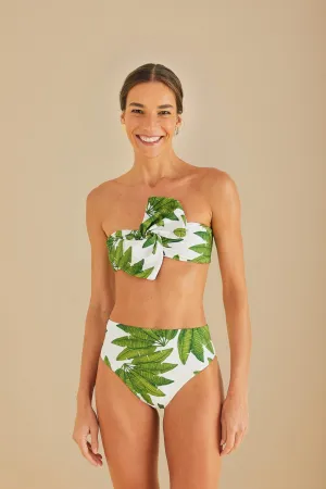 Off-White Palm Fan High Waist Bikini Bottom LayeredPanels