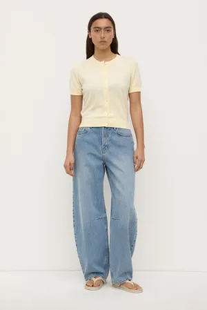 Sharp Line Scandi Clean Semra Cotton Cashmere Short Sleeve Cardigan