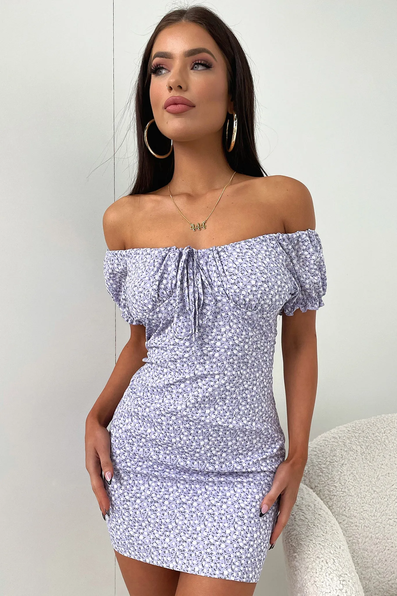 Alma Dress - Purple Floral Neon Mood