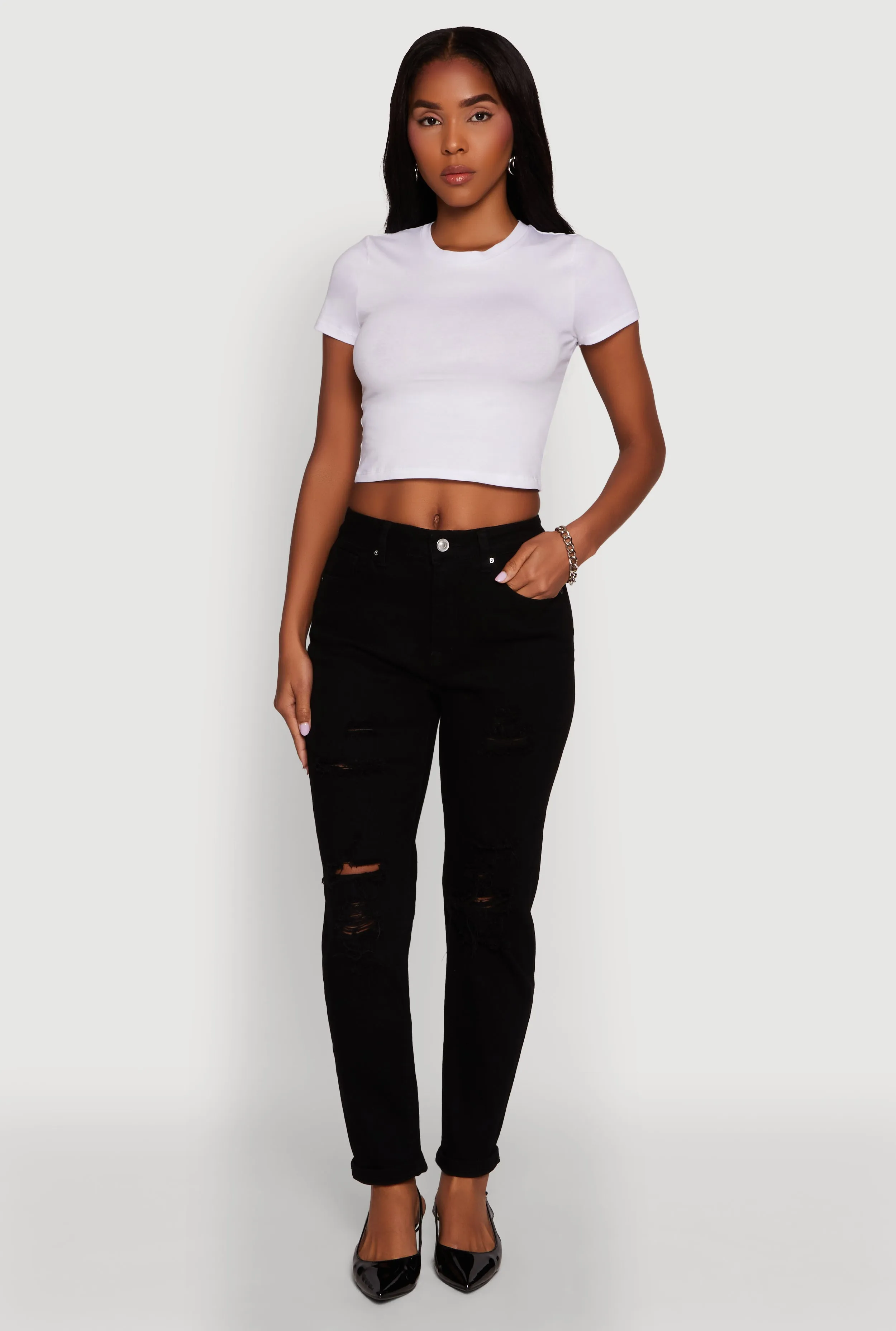 WAX Mid Rise Boyfriend Cut Distressed Jeans Outdoor Adventure Adult Fashion