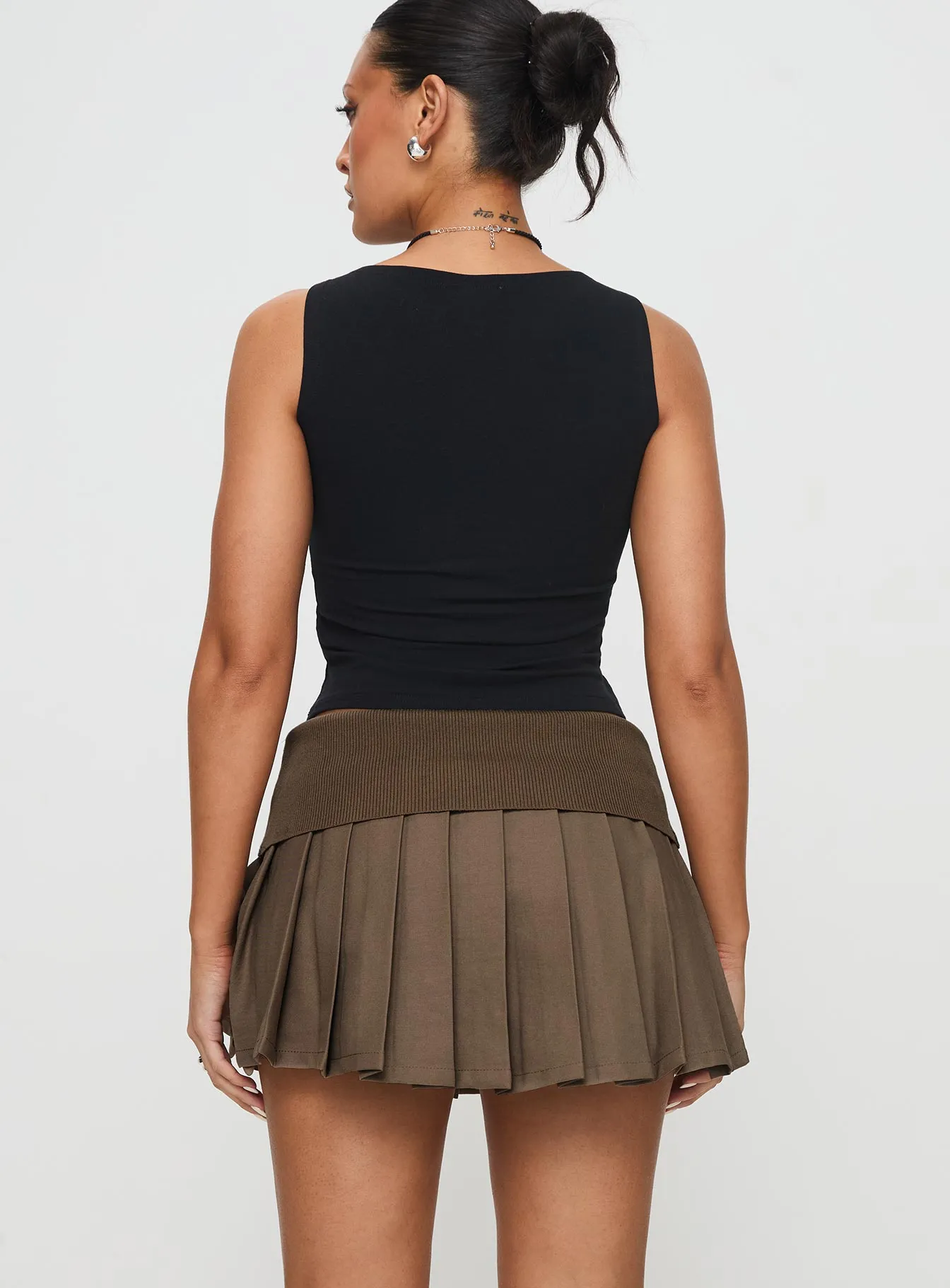 Elevated Casual Fantasies Pleated Mini Skort Grey