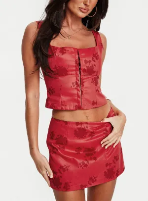 Back Slit quick dry Into The Night Set Red