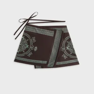 Cultural Event Animal Print Kith Women Mako Medallion Wrap Skirt - Incognito