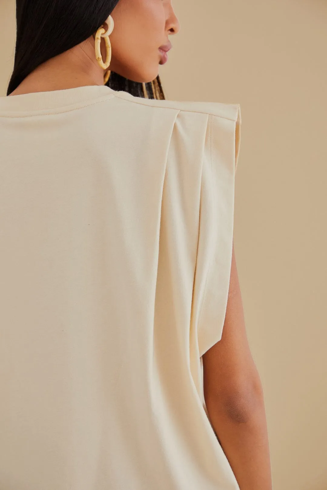 Virtual Fit LayeredNeckline The Tropics Pleat Organic Cotton T-Shirt