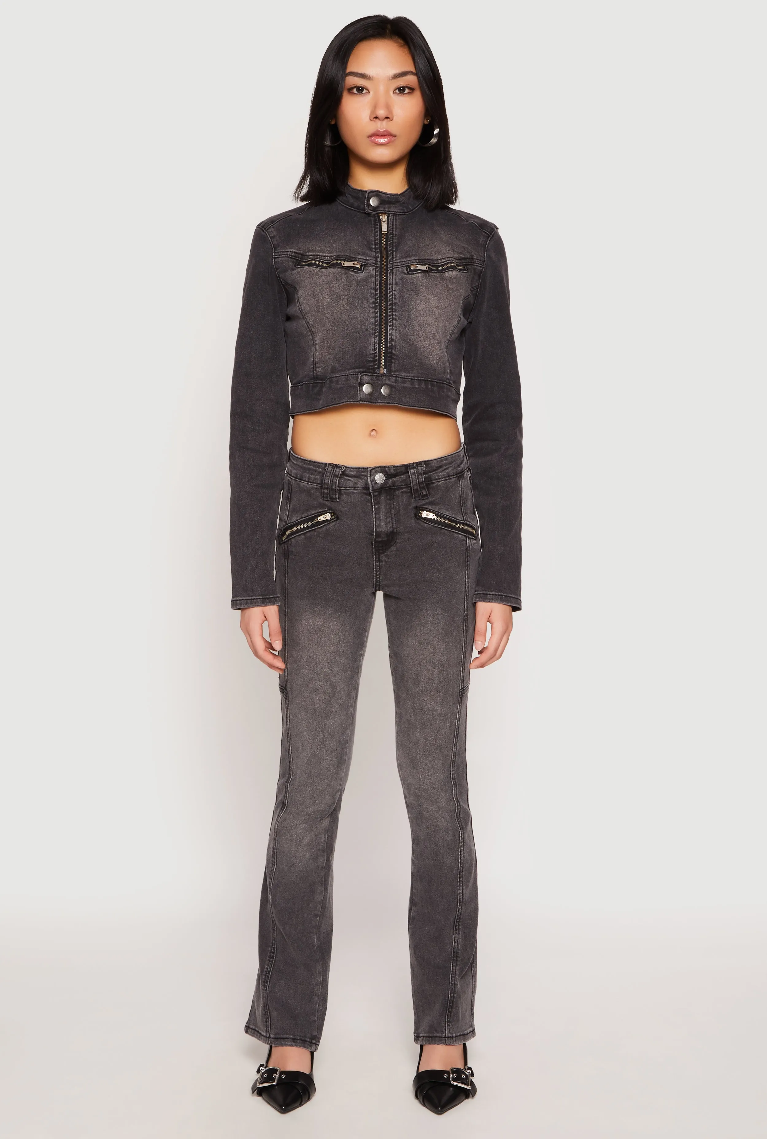 Almost Famous Acid Wash Pintuck Jeans Fit For Daily