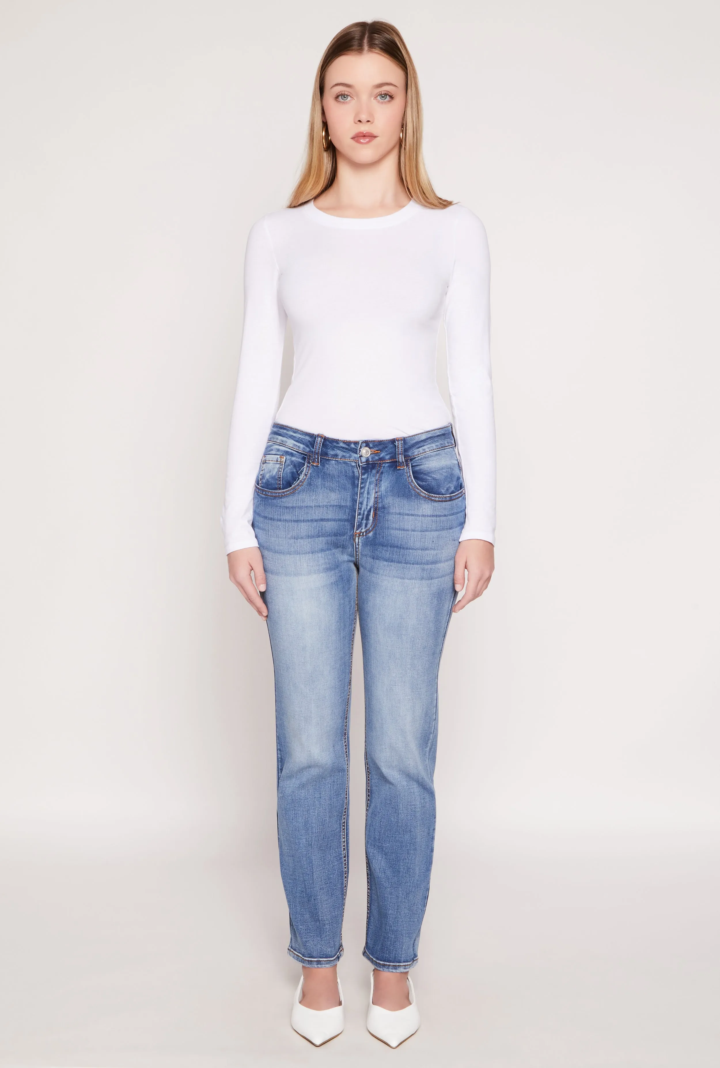 WAX Straight Leg Whiskered Jeans All Around Fit