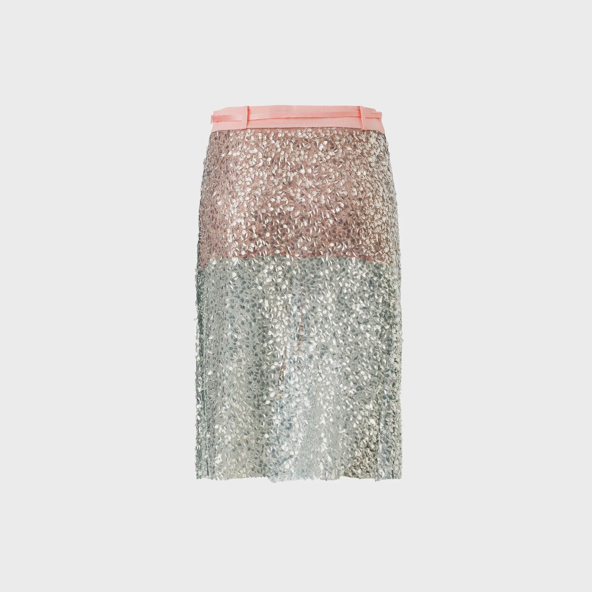 Must Have Feature Siedres Sequined Low Rise Midi Skirt with Lining - Mint