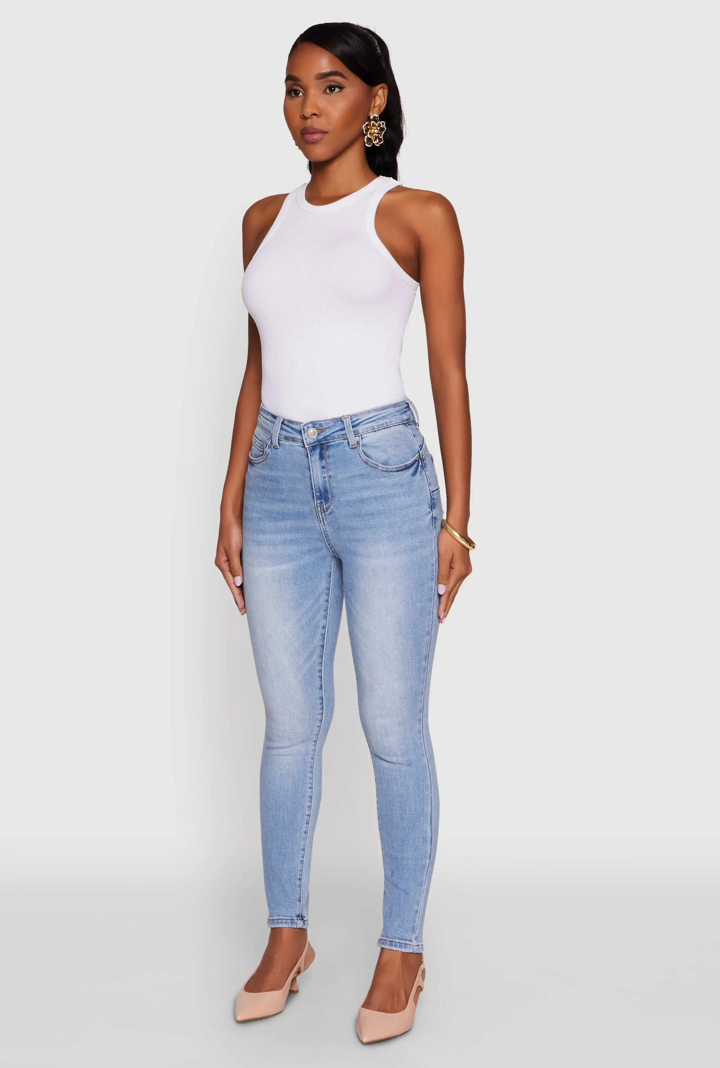 WAX Push Up High Rise Skinny Jeans Four Way Stretch Fabric