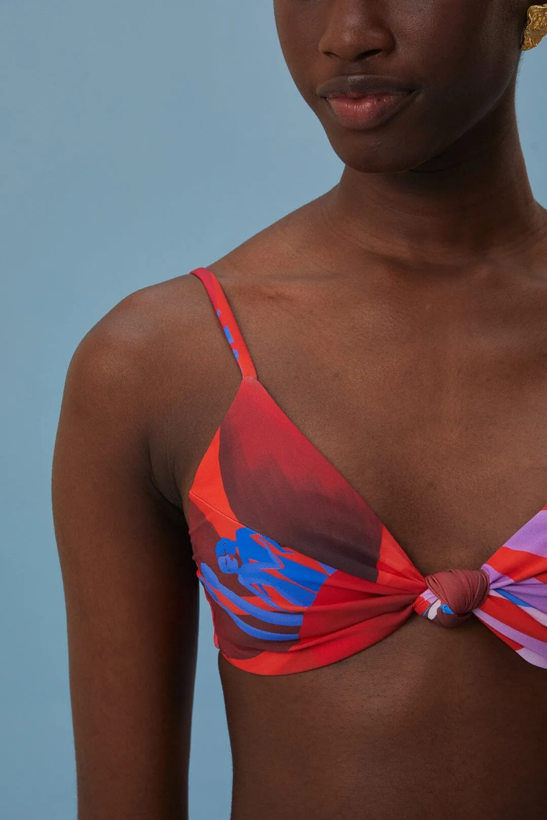 Family Style Watercolor Floral Bikini Top