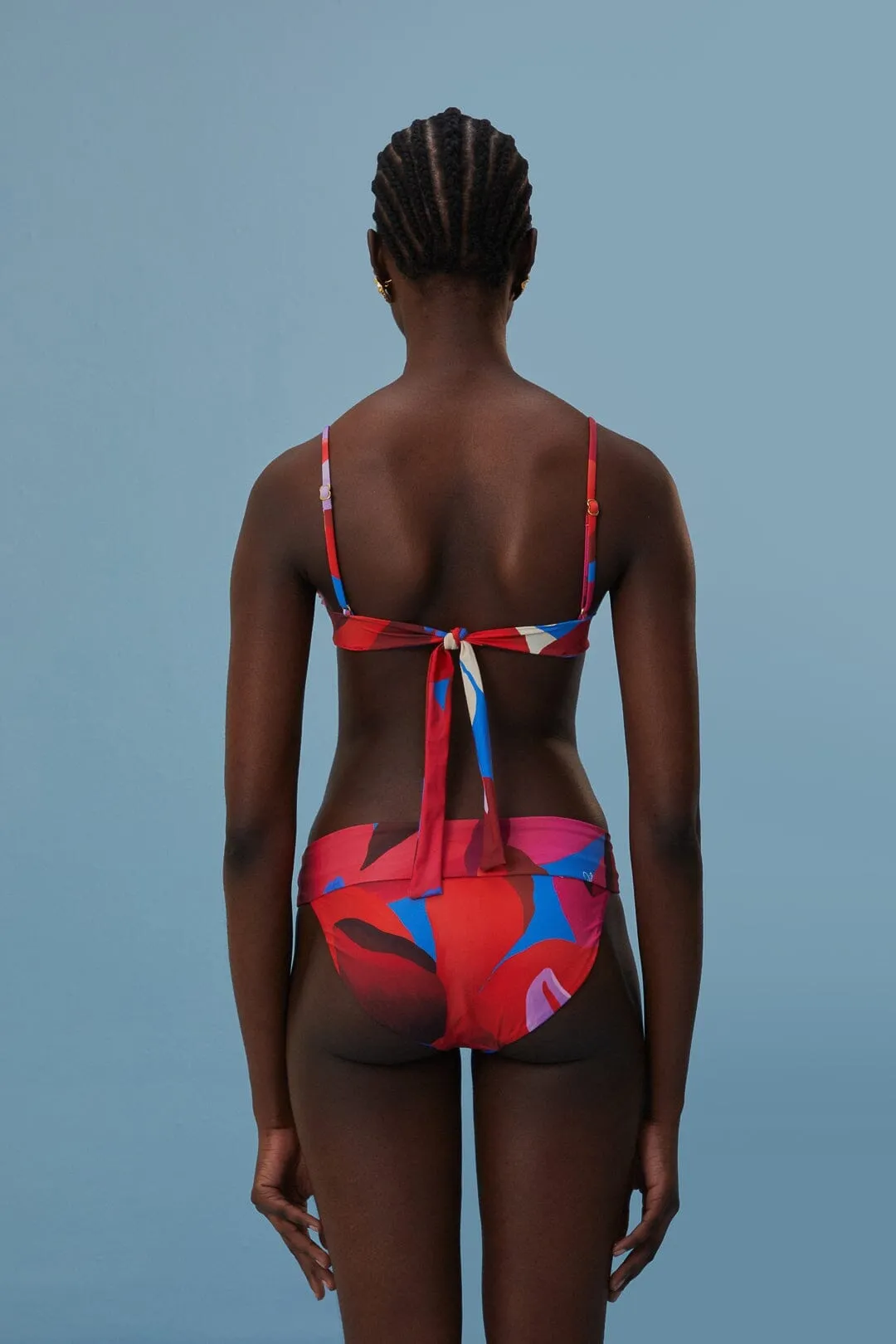 Compact Packable Design Watercolor Floral Bikini Top