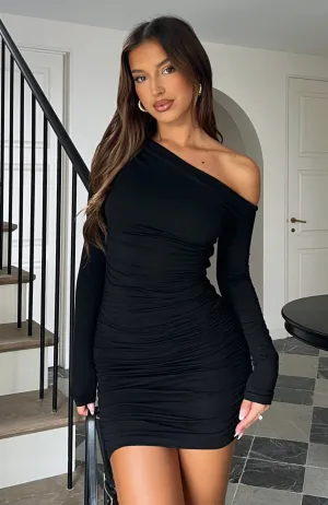 UV Protection I Remember Everything Long Sleeve Mini Dress Black