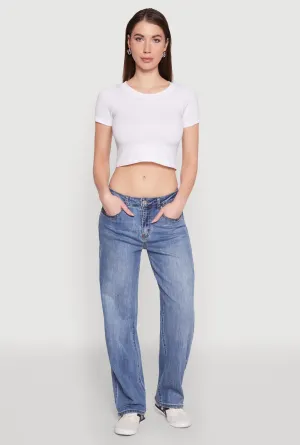 Home Comfort Weekend Warrior Modern Attire WAX Mid Rise Whiskered Straight Leg Jeans