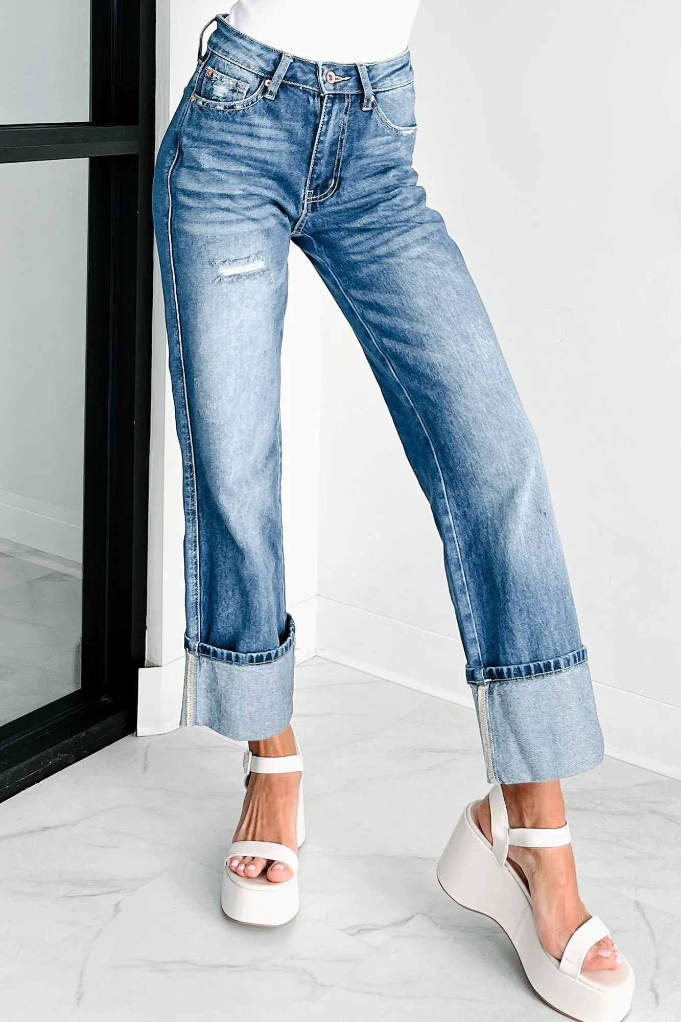 Lovett Special A High Rise Dad Jeans With Cuff (Medium) Daily Go Simple Style