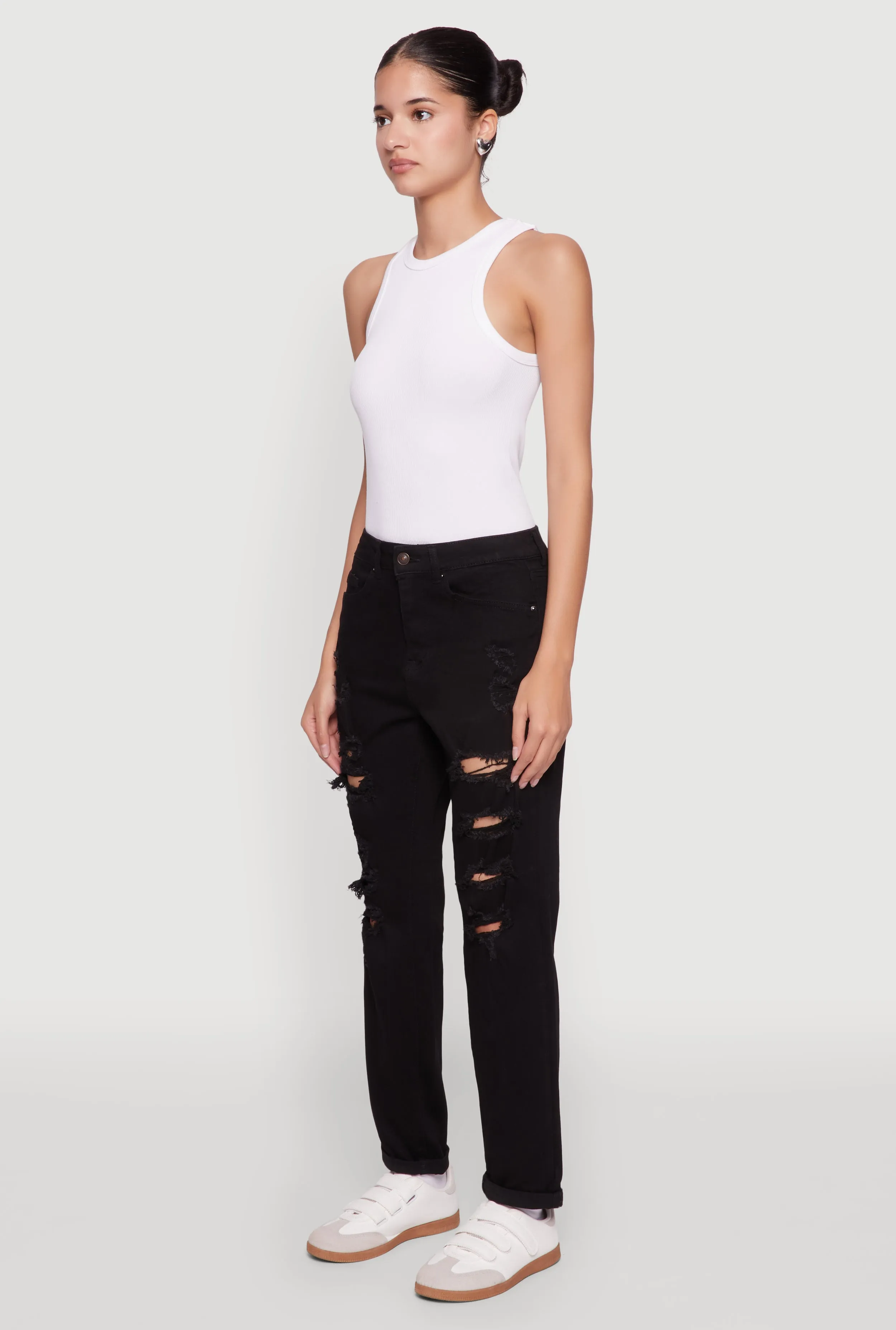 Urban Explorer Evening Stroll Casual Friday WAX Distressed Boyfriend Jeans