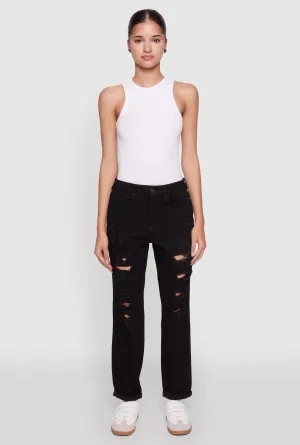 Elegant Party Look Winter Warmth Sustainable Manufacturing WAX Distressed Boyfriend Jeans