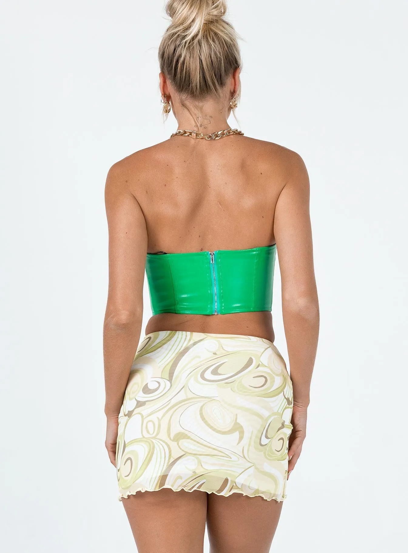 Plant Based Material Push Button Closure Ringo Mini Skirt Yellow