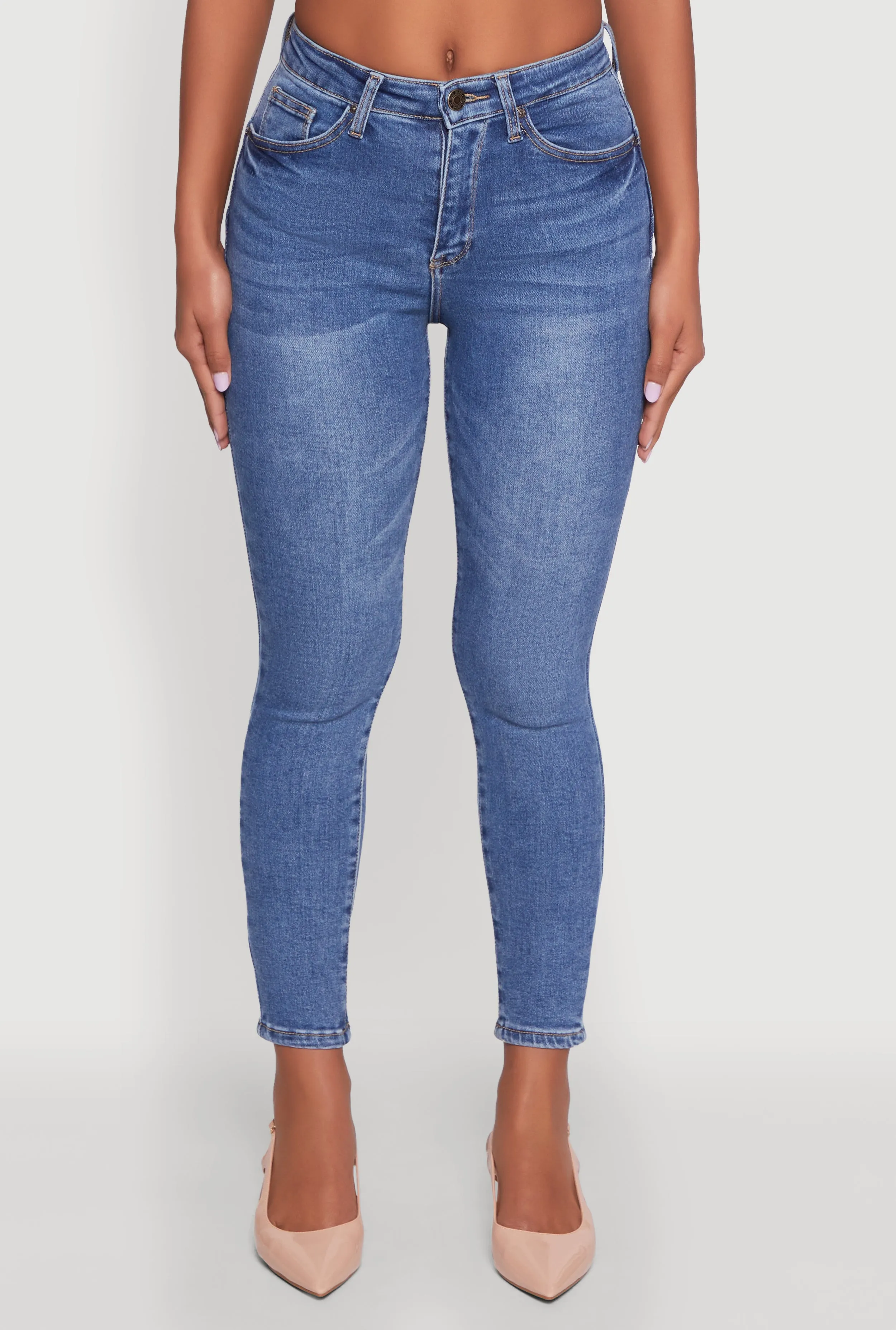 Light Stretch WAX Whiskered Cropped Skinny Jeans