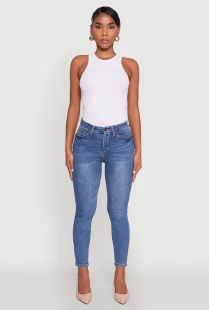 Work Ready Neutral WAX Whiskered Cropped Skinny Jeans