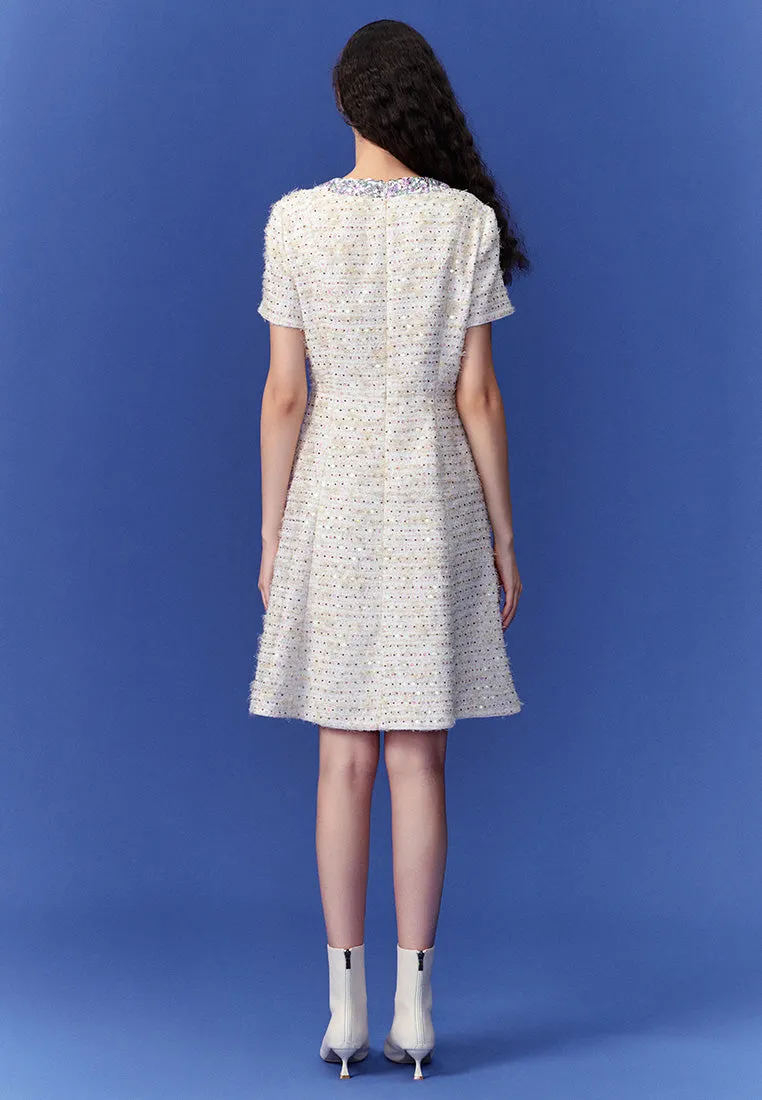 Luxurious Sequined Tweed Dress OdorControlClothing