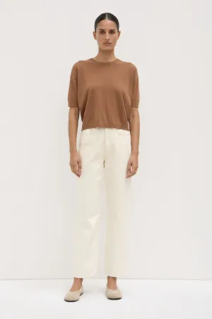 Vanya Cotton Cashmere Knit Tee Seamless construction