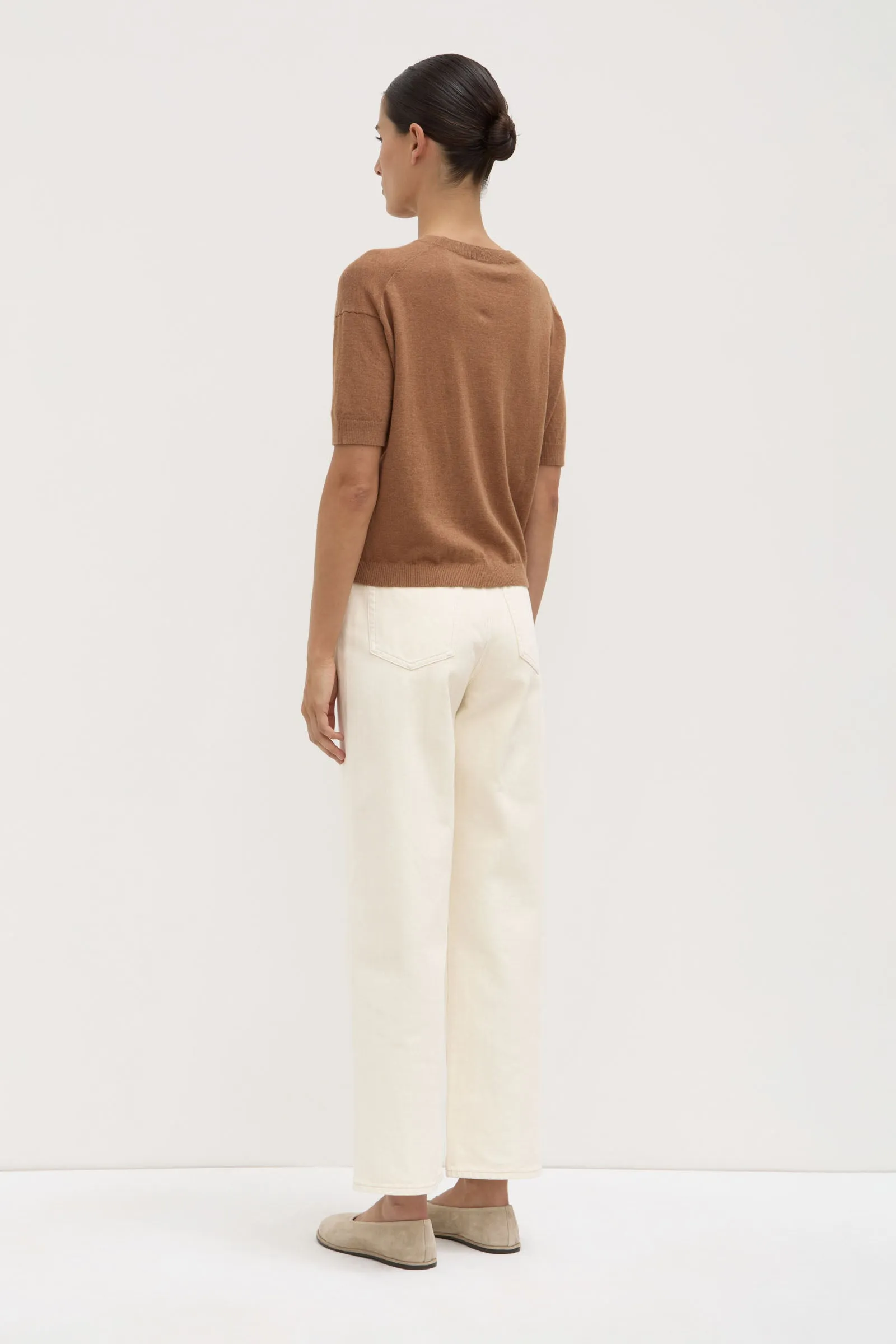 Vanya Cotton Cashmere Knit Tee Breathable Lining