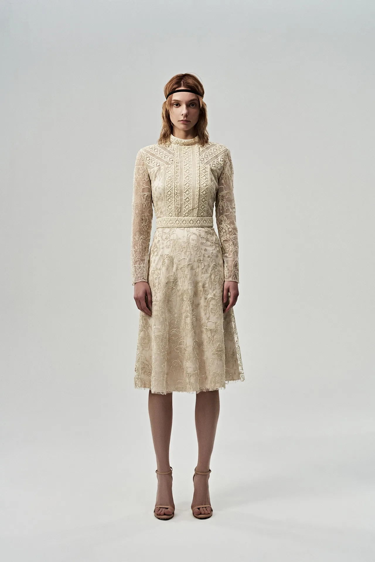 Elizabeth Embroidered Mesh Dress Ventilated Back Panel