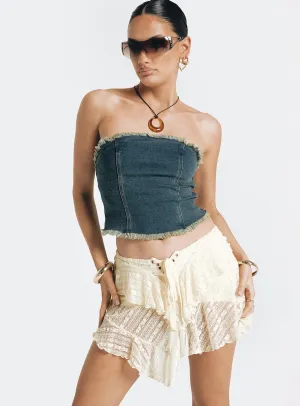 Light Mood Nethia Lace Mini Skirt Cream