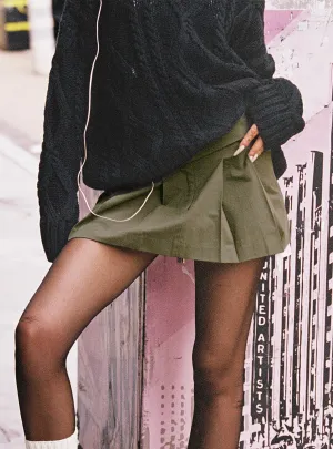 Utility Mini Skirt Green Refined Sophistication Simple Look