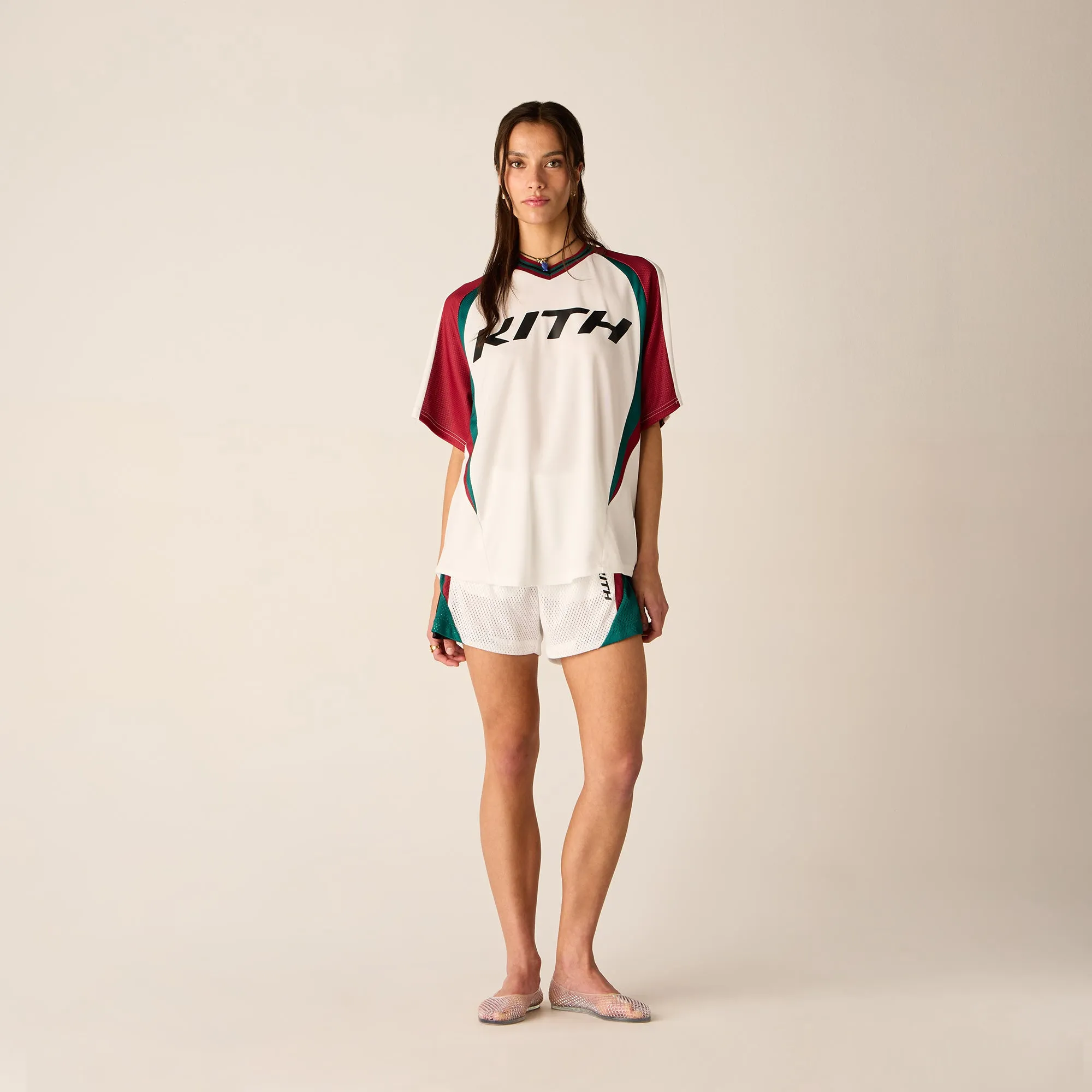 Kith Women Tobi Mesh Short - White Smooth Fabric AntiOdorTreatment