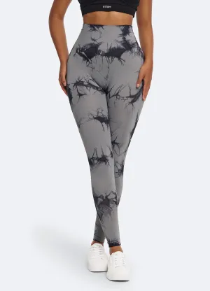 Anti Pilling Treatment Full length Tie Dye Leggings with Push-Up