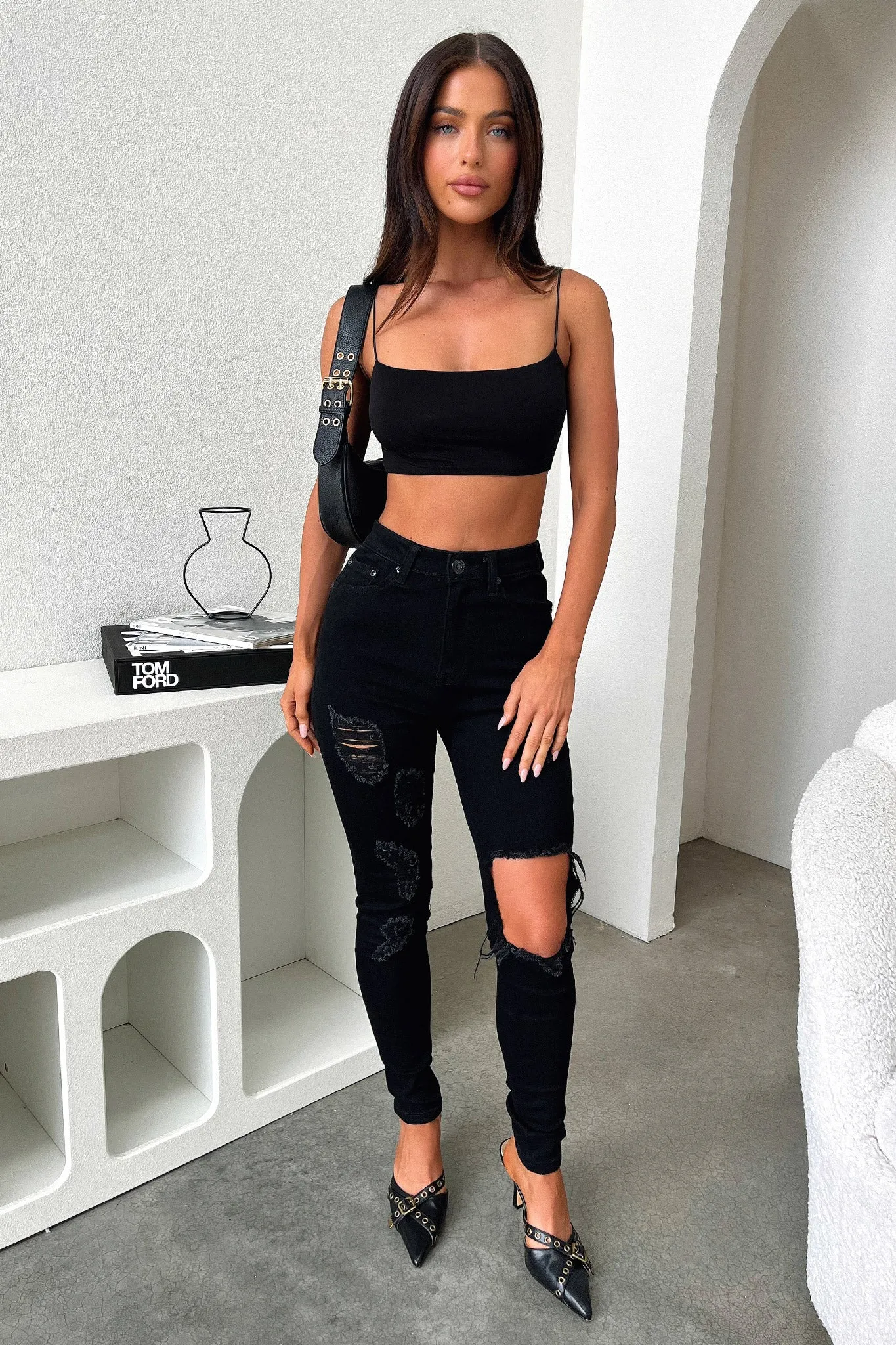 Light Washed Samantha Jeans - Black